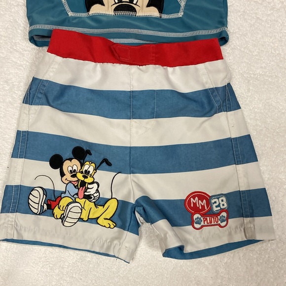 Disney Baby Mickey Mouse Rash Guard and swim trunks bathing suit 18/24m - Picture 3 of 10